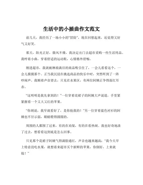 生活中的小插曲作文范文