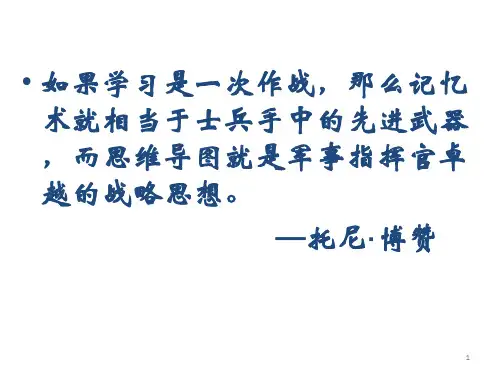 思维导图培训讲稿演示精品PPT课件