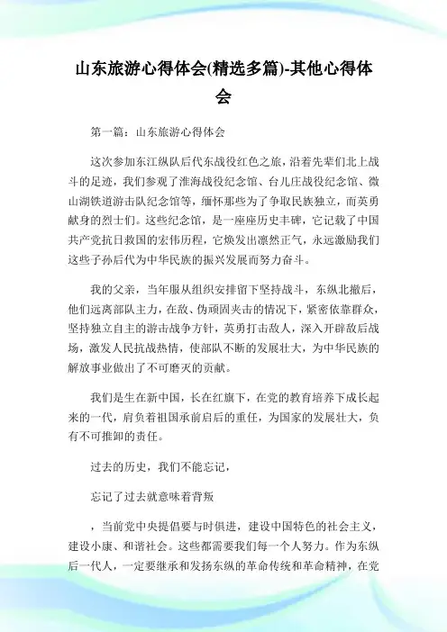山东旅游经验理解(精选多篇)-其他经验理解.doc