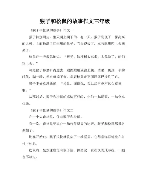 猴子和松鼠的故事作文三年级