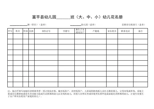 幼儿花名册
