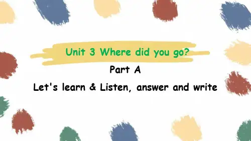 Unit 3 Part A(课件)-六年级英语下学期(人教PEP版)