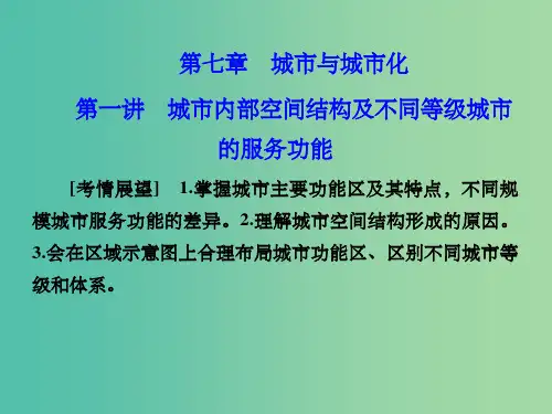 高考地理 第二章 城市与城市化 第一讲 城市内部空间结构及不同等级城市的服务功能 新人教版必修2