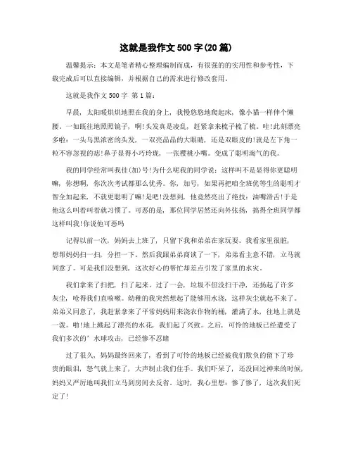 这就是我作文500字(20篇)精选范文