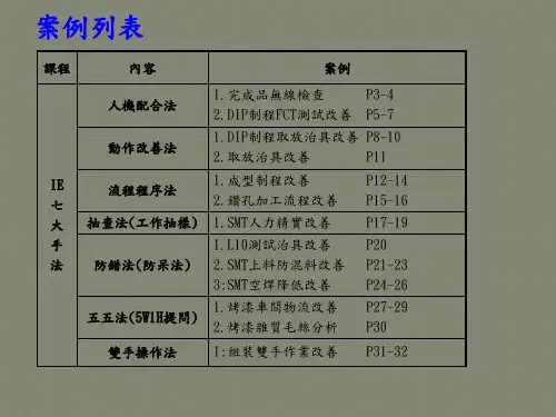 IE七大手法改善案例