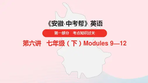 安徽省2023中考英语第一部分考点知识过关第6讲七年级下Modules9_12课件