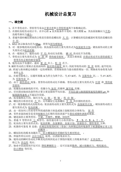 机械设计(第八版_濮良贵主编)_总复习_考试知识点解析
