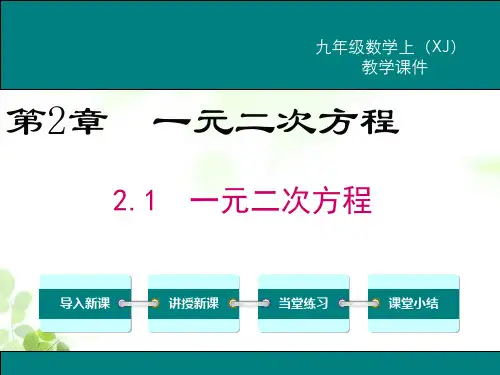 湘教版九年级上册数学2.1 一元二次方程