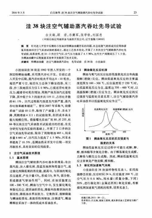 洼38块注空气辅助蒸汽吞吐先导试验