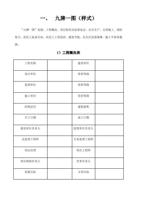 九图一牌(标准样式)