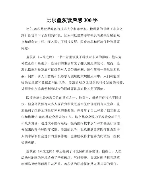 比尔盖茨读后感300字