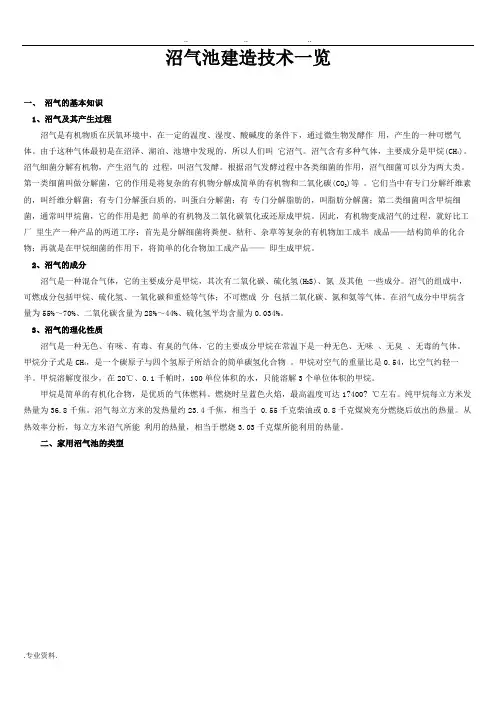 沼气池建设技术一览