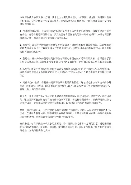 专利评估内容