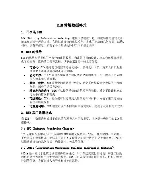 bim常用数据格式
