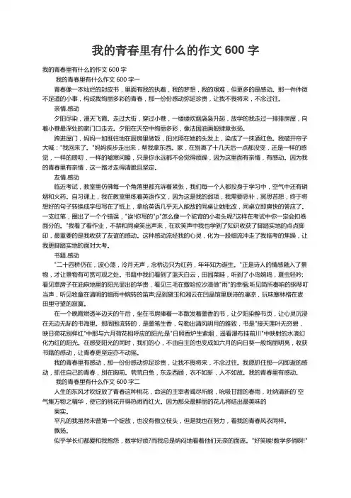 我的青春里有什么的作文600字