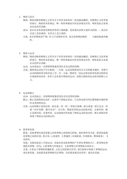 马克思知识点物质与意识
