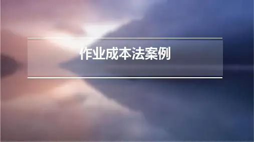 《作业成本法案例》课件