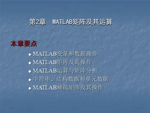 第2章  MATLAB矩阵及其运算