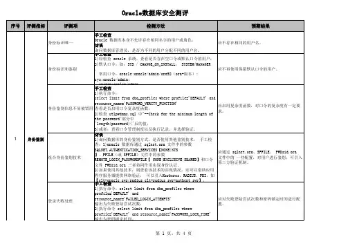 Oracle数据库安全测评指导书