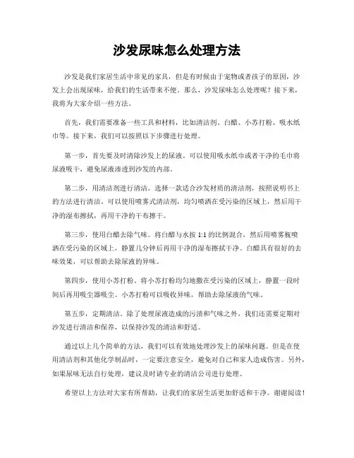 沙发尿味怎么处理方法