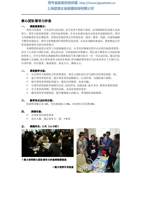 核心团队领导力沙盘