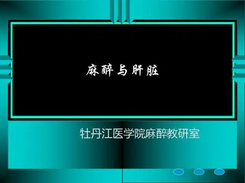 麻醉与肝脏精PPT课件