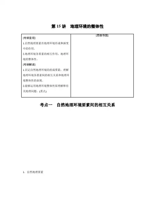 地理—高三一轮复习系列—2020版—步步高《大一轮复习讲义》—鲁教版第一册第四单元第15讲地理环境的整体性