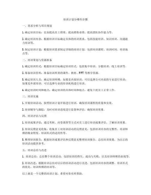 培训计划分哪些步骤