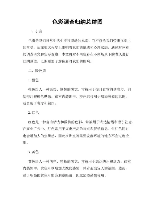 色彩调查归纳总结图