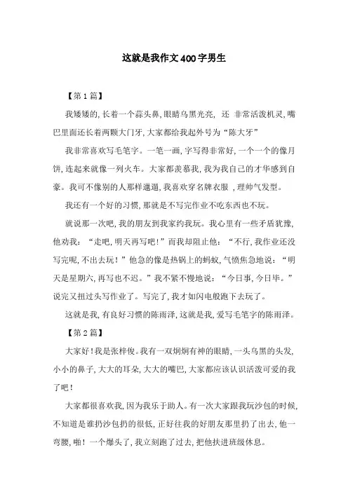 这就是我作文400字男生