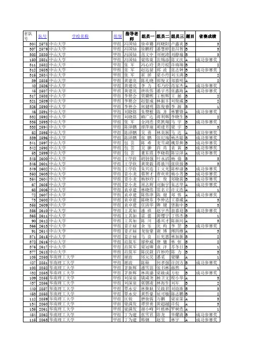 2009全国大学生数学建模竞赛广东赛区初