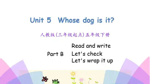 人教Pep五年级下册英语  Unit5 Whose dog is it六课时