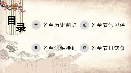 中国传统节日冬至节气中小学教学课件PPT模板