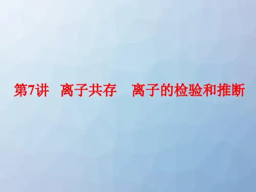 高三化学一轮复习精品课件5：离子共存  离子的检验和推断