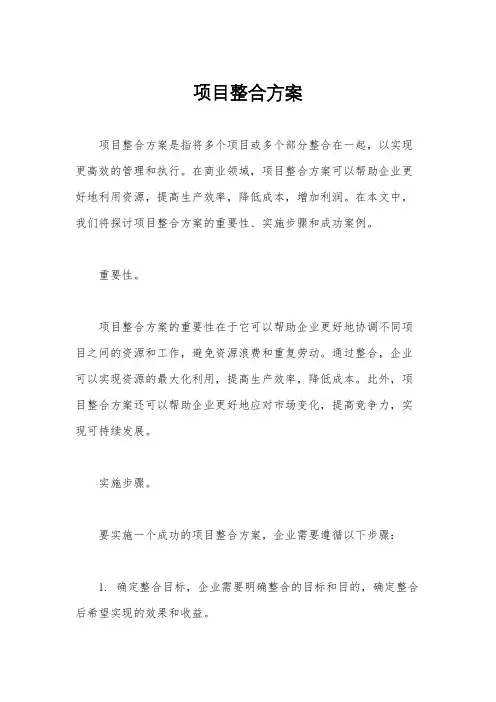 项目整合方案