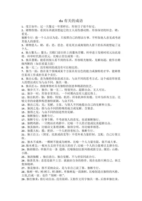 du有关的成语