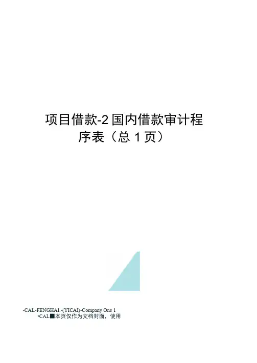项目借款-2国内借款审计程序表