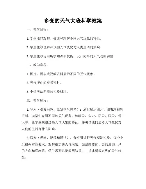 多变的天气大班科学教案 (2)