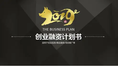 黑金2019商业融资计划书PPT模板 商业融资