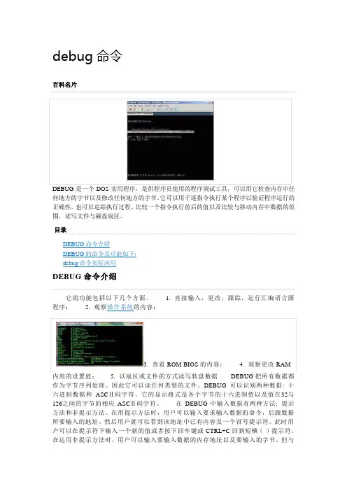 debug命令