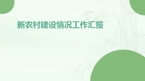 新农村建设情况工作汇报PPT