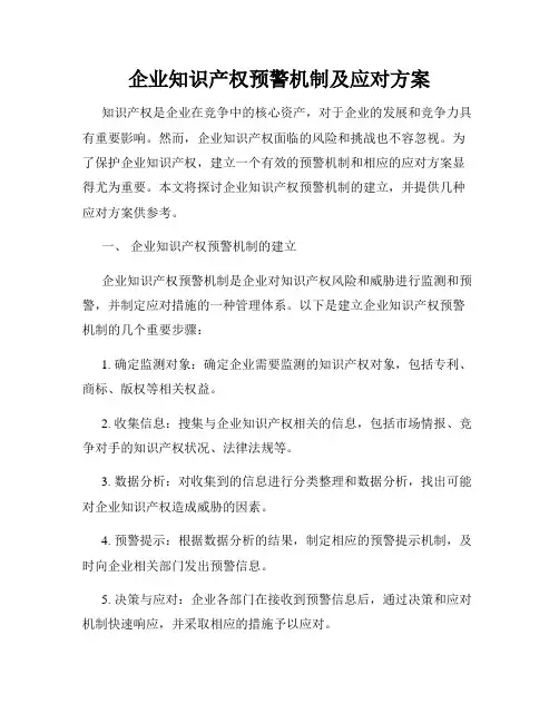 企业知识产权预警机制及应对方案