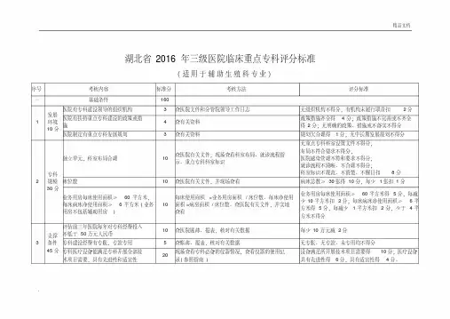 辅助生殖科-评审标准