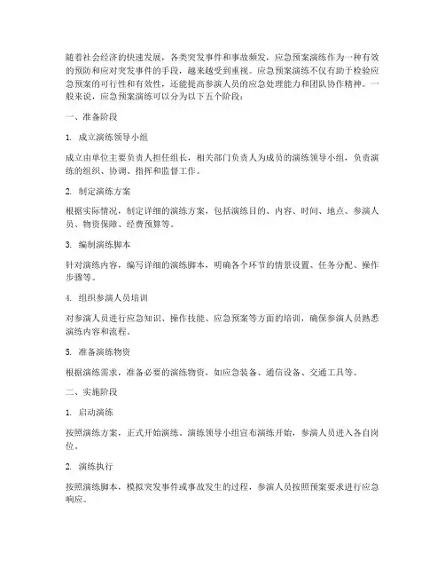 应急预案演练五个阶段
