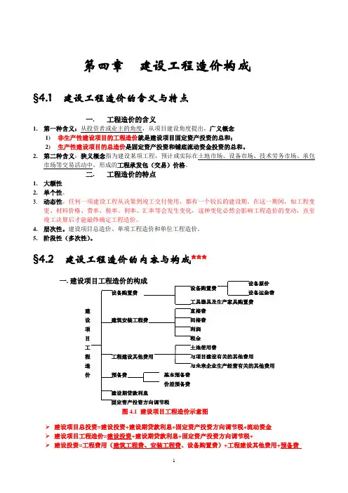 工程造价管理基础知识重点讲解