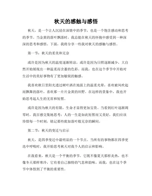 秋天的感触与感悟