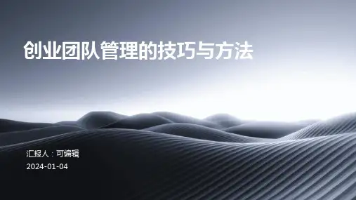 创业团队管理的技巧与方法