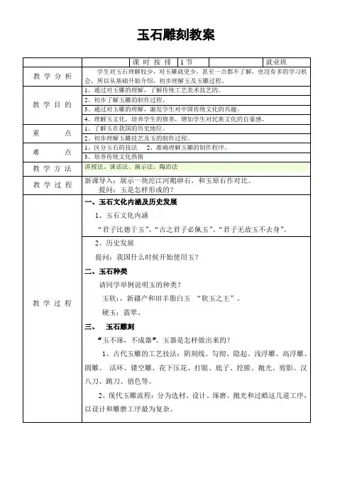 玉石雕刻教案