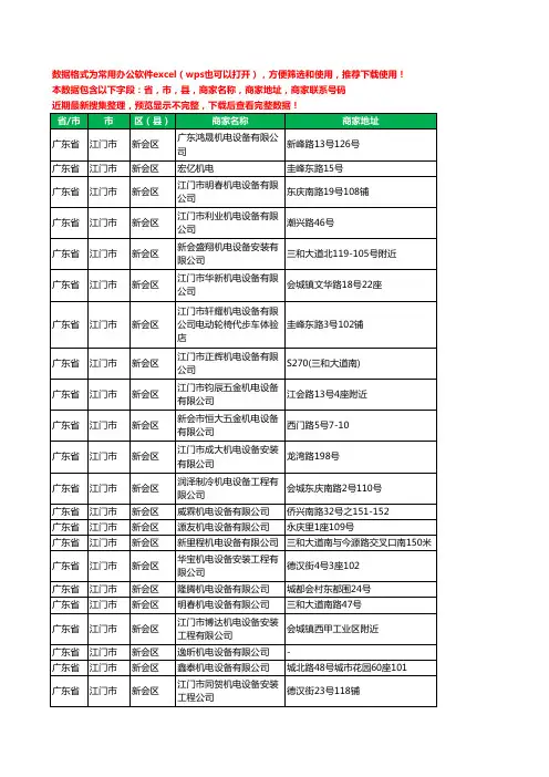 2020新版广东省江门市新会区机电科技有限公司工商企业公司商家名录名单黄页联系电话号码地址大全28家