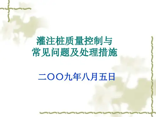 水下灌注基桩常见的问题及处理措施